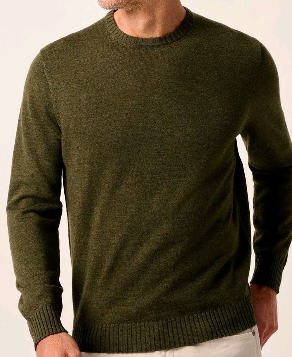 Johnnie-O Ronald Size XL 100% Merino Wool Crewneck Sweater - Forged Green - $188